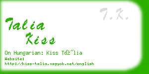 talia kiss business card